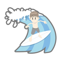 サーフィンをする男性