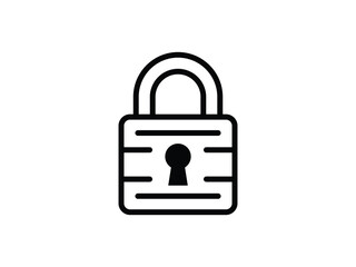 Black Lock Icon, Safe Access and Security Concept