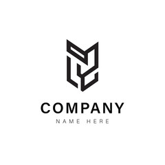 Logo design: A clean and modern logo concept featuring a minimalist, abstract design in black, suitable for a diverse range of businesses or companies. 