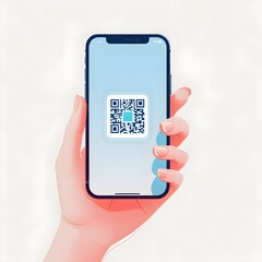 Minimal Smartphone Displaying QR Code Scanner Interface