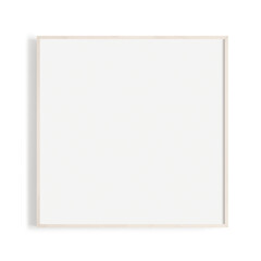 Fototapeta premium Empty white square picture frame with thin beige border, isolated on transparent background, perfect for mockups or digital design.