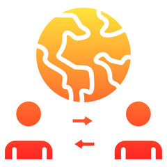 cultural exchange glyph gradient icon