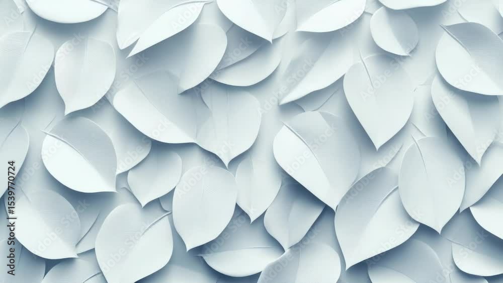 Poster A close-up view of a cluster of white paper leaves, perfect for use in presentations or designs focused on nature and simplicity