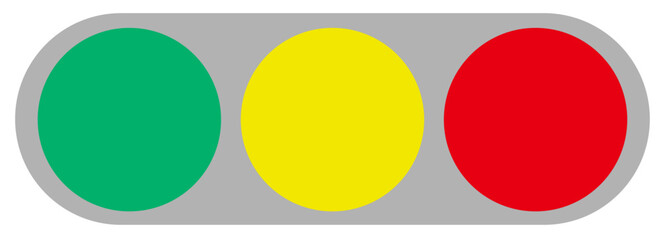 シンプルな横向きの日本の車用信号機のベクターイラスト