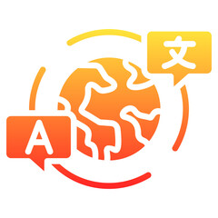 cross-cultural communication glyph gradient icon