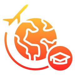 study tours glyph gradient icon