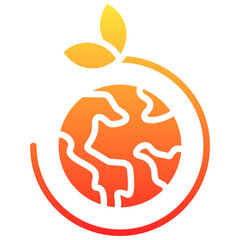 international environmental studies glyph gradient icon