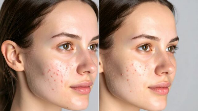 Skincare transformation before after