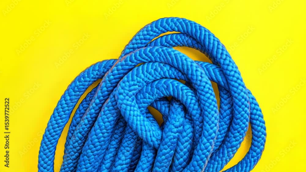 Poster a simple and colorful rope on a bright yellow background