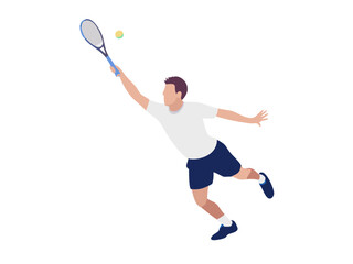 tennis player with racket