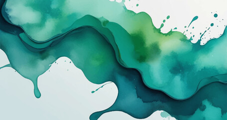 Obraz premium Abstract blue watercolour texture, an ocean wave landscape illustration