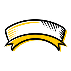 A vector illustration of a black and white ribbon, an abstract design element, suitable as a logo or symbol