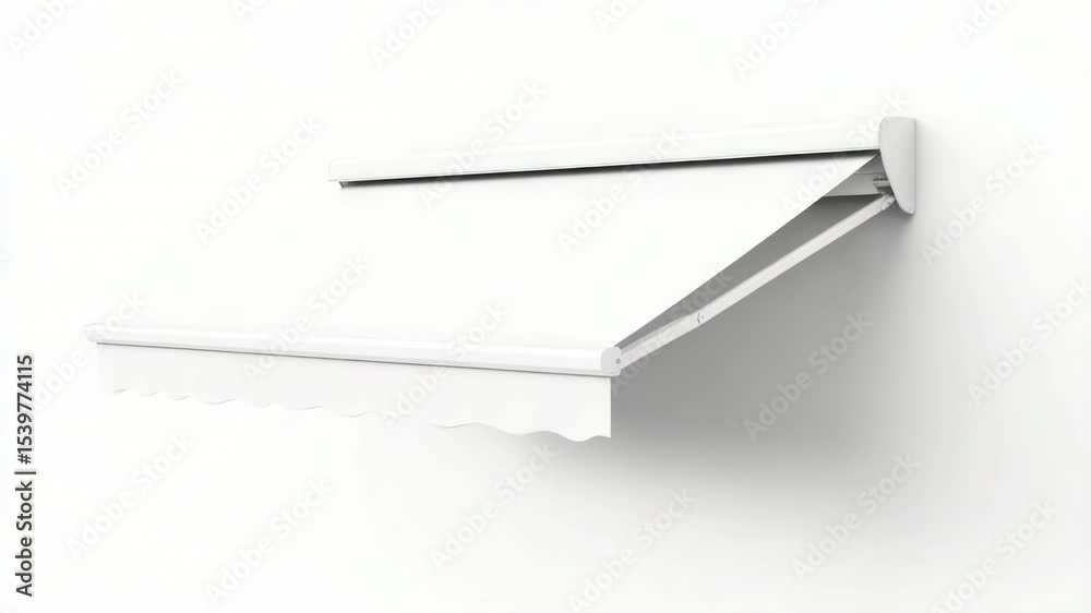 Poster close-up shot of a white awning on a wall, often used as decorative element in various settings