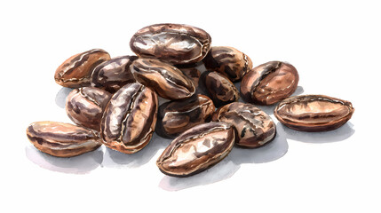 Obraz premium Dry Roasted Soya Beans – Crunchy Protein-Packed Snack and Healthy Ingredient on White Background