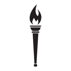 Torch stove isolated icon silhouette vector art illustration on white background