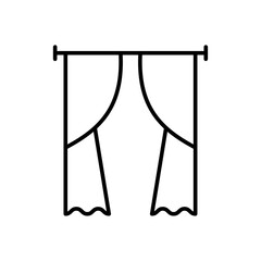 Vector line icon related to curtain or drape. Perfect Line. Editable Stroke.