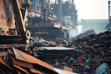 Large scrapyard full of metal and steel