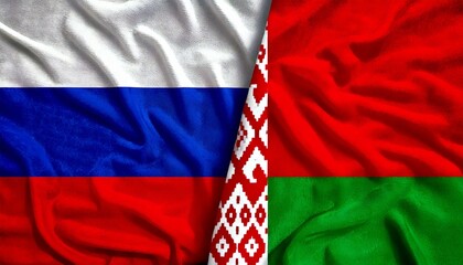 ロシアとベラルーシの国旗。(Russia flag and belarus flag.)
