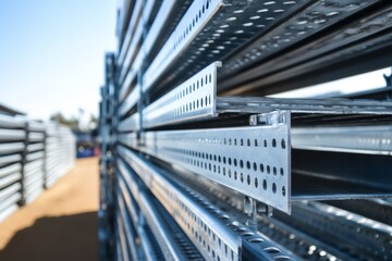Closeup photo of manufactured steel frames