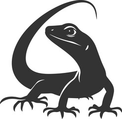 Vector illustration drawing silhouette of a reptile animal lizard isolated