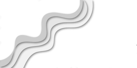 Abstract flowing wave layers in grayscale with soft shadows create a modern 3D paper-cut effect. Use as a minimalistic background for design, technology, or corporate presentation themes.