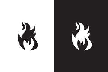 Fire flame icon vector template. Hot caution or spicy food. Vector logo symbol for oil, gas and energy concept flat design