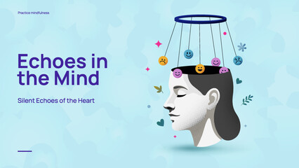Mind Echoes – Silent Thought Process and Emotional Reflection Vector Illustration