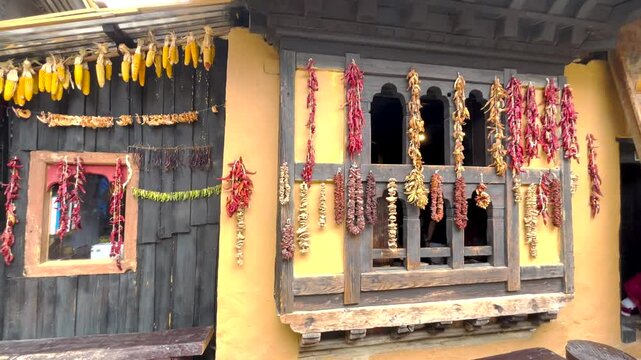 Traditional way of Drying agriculture produced in Bhutan