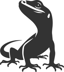 Vector illustration drawing silhouette of a reptile animal lizard isolated