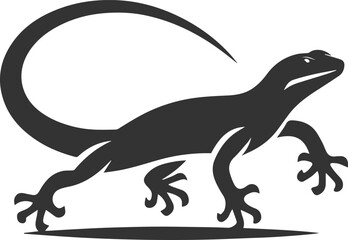 Vector illustration drawing silhouette of a reptile animal lizard isolated