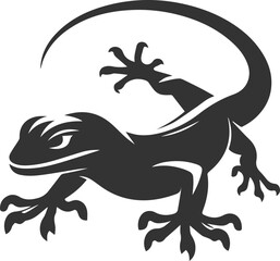 Vector illustration drawing silhouette of a reptile animal lizard isolated