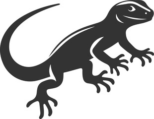 Vector illustration drawing silhouette of a reptile animal lizard isolated
