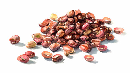 Obraz premium Horse Gram (Kulthi) – Protein-Rich Legumes for Ayurvedic Cooking and Traditional Indian Nutrition on White Background