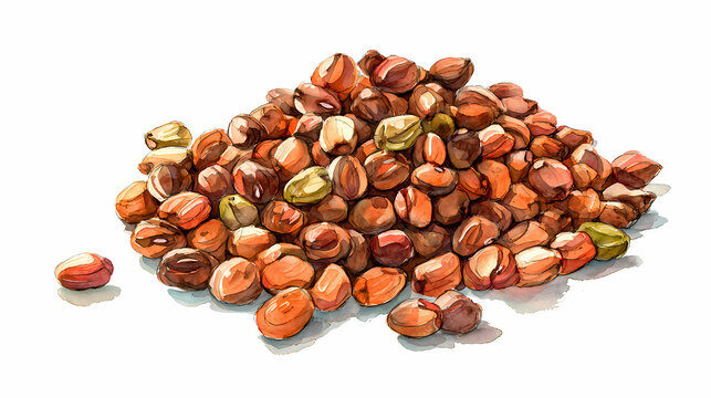 Horse Gram (Kulthi) &ndash; Protein-Rich Legumes for Ayurvedic Cooking and Traditional Indian Nutrition on White Background