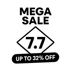 Mega Sale 7.7 Promotion: A striking graphic design for a 