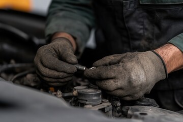 Female Mechanic Repairing Car Engine