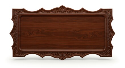 Ornate wooden plaque with decorative carving and blank space for text or image