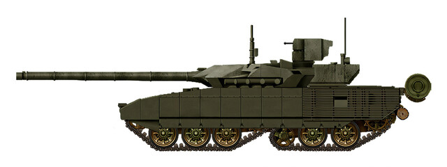 Obj-446T (MBT concept based on the T-72 tank, using a chassis with tandem tracks, a new turret and a 125mm gun) © Tikros