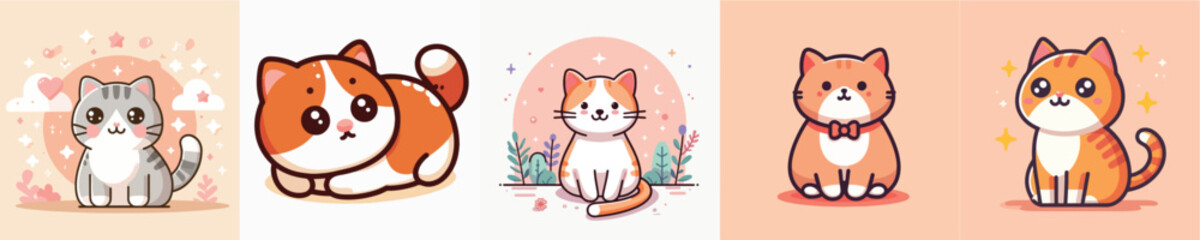 simple and nice flatdesign cat vector image