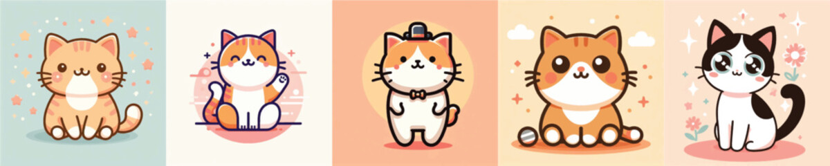 simple and nice flatdesign cat vector image