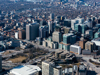 Fototapeta premium Aerial view of the skyline of downtown Ottawa, Ontario, Canada