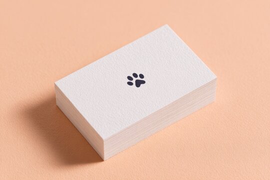 minimalistic business card with pet care services featuring clean lines and paw print graphics