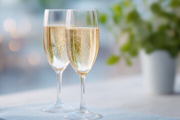 minimalistic celebration of anniversary with people in background elegantly blurred allowing for ample copy space