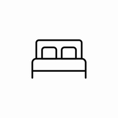 double bed icon sign vector