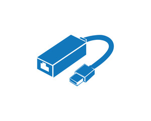 Cable wire computer and plug icons set