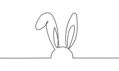 Easter Bunny Continuous One Line Drawing