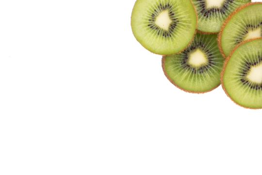 slice of kiwi with space for text on white background isolated - Powered by Adobe