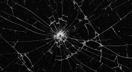 Shattered glass texture on black background.
