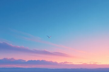 Obraz premium minimalistic scene capturing essence of world ufo day featuring small abstract alien craft hovering over expansive