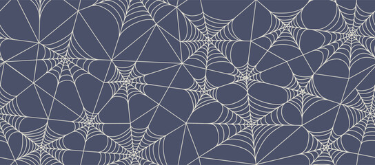 Halloween spider web seamless pattern background.